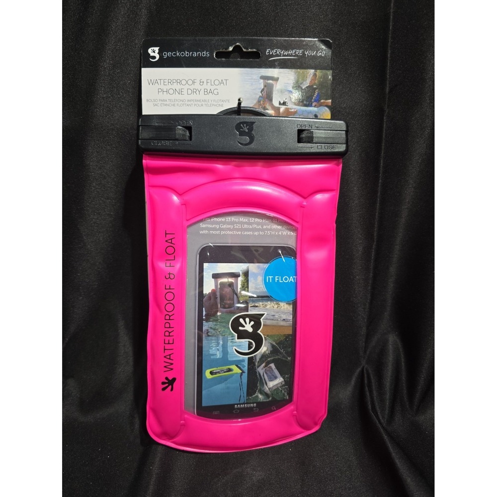 Geckobrands Float Phone Dry Bag Pink Waterproof Floating Case GWP-20809PK